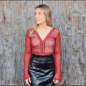 Burgundy Bodysuit